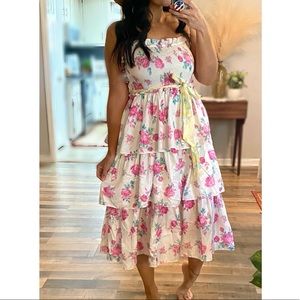 NWT love shack fancy Elise white floral dress M